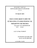 Luận văn Thạc sĩ Kinh tế: Chất lượng dịch vụ đối với sự hài lòng của khách hàng tại NHNNo&PTNT - Chi nhánh 6