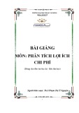 Bài giảng Phân tích lợi ích chi phí - ĐH Phạm Văn Đồng