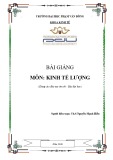 Bài giảng Kinh tế lượng - ĐH Phạm Văn Đồng