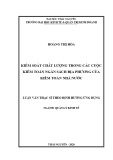 Luận văn Thạc sĩ Quản lý kinh tế: Kiểm soát chất lượng trong các cuộc kiểm toán ngân sách địa phương của Kiểm toán nhà nước