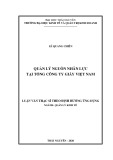 Luận văn Thạc sĩ Quản lý kinh tế: Quản lý nguồn nhân lực tại Tổng công ty Giấy Việt Nam