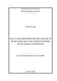 Luận văn Thạc sĩ Khoa học giáo dục: Quản lý hoạt động bồi dưỡng học sinh giỏi tại Trường trung học cơ sở 2 Thị trấn Thanh Ba, Huyện Thanh Ba, Tỉnh Phú Thọ