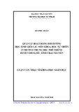 Luận văn Thạc sĩ Khoa học giáo dục: Quản lý hoạt động bồi dưỡng học sinh giỏi các môn khoa học tự nhiên ở trường trung học phổ thông huyện Đồng Hỷ, tỉnh Thái Nguyên