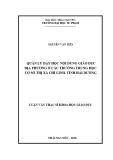 Luận văn Thạc sĩ Quản lý giáo dục: Quản lý dạy học nội dung Giáo dục địa phương ở các trường THCS thị xã Chí Linh, tỉnh Hải Dương