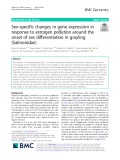 Sex-specific changes in gene expression in response to estrogen pollution around the onset of sex differentiation in grayling (Salmonidae)