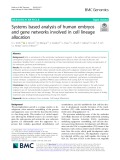 Systems based analysis of human embryos and gene networks involved in cell lineage allocation