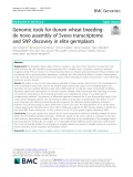 Genomic tools for durum wheat breeding: De novo assembly of Svevo transcriptome and SNP discovery in elite germplasm
