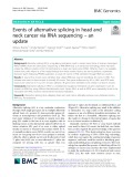Events of alternative splicing in head and neck cancer via RNA sequencing – an update