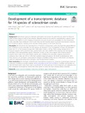 Development of a transcriptomic database for 14 species of scleractinian corals