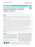 Novel Stenotrophomonas maltophilia temperate phage DLP4 is capable of lysogenic conversion