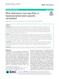 What determines host specificity in hyperspecialized plant parasitic nematodes?