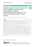 Complete genome sequence analysis of the thermoacidophilic verrucomicrobial methanotroph “Candidatus Methylacidiphilum kamchatkense” strain Kam1 and comparison with its closest relatives