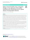 Aging in the Drosophila ovary: Contrasting changes in the expression of the piRNA machinery and mitochondria but no global release of transposable elements