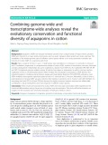 Combining genome-wide and transcriptome-wide analyses reveal the evolutionary conservation and functional diversity of aquaporins in cotton