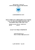 Luận văn Thạc sĩ Kinh tế: Hoàn thiện quy trình kiểm toán nội bộ tại các doanh nghiệp kinh doanh bảo hiểm nhân thọ Việt Nam