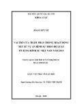 Luận văn Thạc sĩ Luật học: Vai trò của Thẩm phán trong hoạt động xét xử vụ án hình sự theo Bộ luật tố tụng hình sự Việt Nam năm 2015