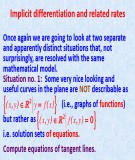 Lecture Calculus - Chapter 11: Implicit differentiation and related rates