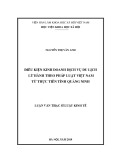 Luận văn Thạc sĩ Luật kinh tế: Điều kiện kinh doanh dịch vụ du lịch lữ hành theo pháp luật Việt Nam từ thực tiễn tỉnh Quảng Ninh