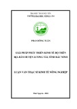 Luận văn Thạc sĩ Kinh tế nông nghiệp: Giải pháp phát triển kinh tế hộ nông dân trên địa bàn huyện Lương Tài, tỉnh Bắc Ninh