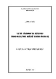 Luận văn Thạc sĩ Luật học: Vai trò của Thanh tra Bộ Tư pháp trong quản lý nhà nước về thi hành án dân sự