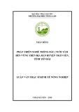 Luận văn Thạc sĩ Kinh tế nông nghiệp: Phát triển nghề trồng dâu, nuôi tằm bền vững trên địa bàn huyện Trấn Yên, tỉnh Yên Bái