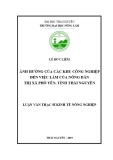 Luận văn Thạc sĩ Kinh tế nông nghiệp: Ảnh hưởng của các khu công nghiệp đến việc làm của nông dân thị xã Phổ Yên, tỉnh Thái Nguyên