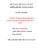 Tiểu luận học phần Tổng quan du lịch: Tìm hiểu về thực trạng hoạt động kinh doanh du lịch ở huyện đảo Phú Quốc