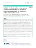 Usability of reference-free transcriptome assemblies for detection of differential expression: A case study on Aethionema arabicum dimorphic seeds