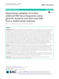 Experimental validation of in silico predicted RAD locus frequencies using genomic resources and short read data from a model marine mammal