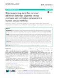 RNA sequencing identifies common pathways between cigarette smoke exposure and replicative senescence in human airway epithelia