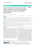 A pan-transcriptome analysis shows that disease resistance genes have undergone more selection pressure during barley domestication