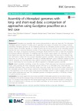 Assembly of chloroplast genomes with long- and short-read data: A comparison of approaches using Eucalyptus pauciflora as a test case