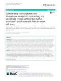 Comparative transcriptome and translatome analysis in contrasting rice genotypes reveals differential mRNA translation in salt-tolerant Pokkali under salt stress
