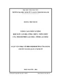 Luận văn Thạc sĩ Quản lý kinh tế: Nâng cao chất lượng đội ngũ cán bộ, công chức, viên chức, của thành phố Lai Châu, tỉnh Lai Châu