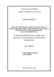 Master thesis English linguistics: Applying the project based learning (PBL) to English speaking skill enhancement for grade 10 students at Cua Ong high school, Quang Ninh province