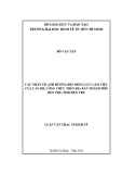 Luận văn Thạc sĩ Kinh tế: Các nhân tố ảnh hưởng đến động lực làm việc của cán bộ, công chức trên địa bàn thành phố Bến Tre tỉnh Bến Tre