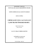 Luận văn Thạc sĩ Chính sách công: Chính sách nâng cao năng lực cạnh tranh tỉnh Khánh Hòa