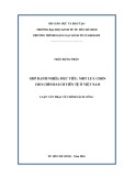 Luận văn Thạc sĩ Chính sách công: GDP danh nghĩa mục tiêu - Một lựa chọn cho chính sách tiền tệ ở Việt Nam