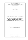 Luận văn Thạc sĩ Kinh tế: Phân tích các yếu tố ảnh hưởng đến nhu cầu du lịch của du khách khi đến tham quan du lịch tại thành phố Châu Đốc, tỉnh An Giang