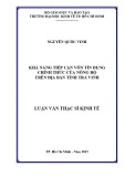 Luận văn Thạc sĩ Kinh tế: Khả năng tiếp cận vốn tín dụng chính thức của nông hộ trên địa bàn tỉnh Trà Vinh