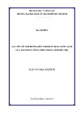 Luận văn Thạc sĩ Kinh tế: Các yếu tố ảnh hưởng đến ý định sử dụng nước sạch của người dân nông thôn trong tỉnh Bến Tre