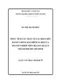 Luận văn Thạc sĩ Kinh tế: Phân tích các nhân tố tác động đến hành vi đóng Bảo hiểm xã hội của Doanh nghiệp trên địa bàn Quận 8, thành phố Hồ Chí Minh