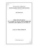 Luận văn Thạc sĩ Kinh tế: Phân tích tín dụng từ các đại lý vật tư nông nghiệp đối với nông dân trồng lúa ở Long An