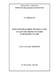 Luận văn Thạc sĩ Kinh tế: Phân tích hoạt động tín dụng vi mô của Quỹ Phụ nữ nghèo ở Thành phố Cần Thơ