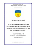 Luận văn Thạc sĩ: Quản trị rủi ro tín dụng đối với khách hàng doanh nghiệp tại Ngân hàng thương mại cổ phần Quân Đội chi nhánh Sở giao dịch 2