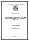 Luận văn Thạc sĩ: Nâng cao hiệu quả quản lý danh mục đầu tư trên thị trường chứng khoán Việt Nam