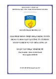 Luận văn Thạc sĩ: Giải pháp hoàn thiện hoạt động tuyển dụng và đào tạo tại Công ty cổ phần Sách và Dịch Vụ Văn Hóa Long An