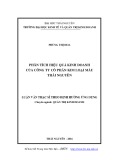 Luận văn Thạc sĩ Quản trị kinh doanh: Phân tích hiệu quả kinh doanh của Công ty Cổ phần Kim loại màu Thái Nguyên