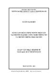 Luận văn Thạc sĩ Kinh tế: Nâng cao chất lượng nguồn nhân lực tại trường đại học Công nghệ thông tin và Truyền thông