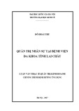 Luận văn Thạc sĩ Quản trị kinh doanh: Quản trị nhân sự tại Bệnh viện đa khoa tỉnh Lai Châu